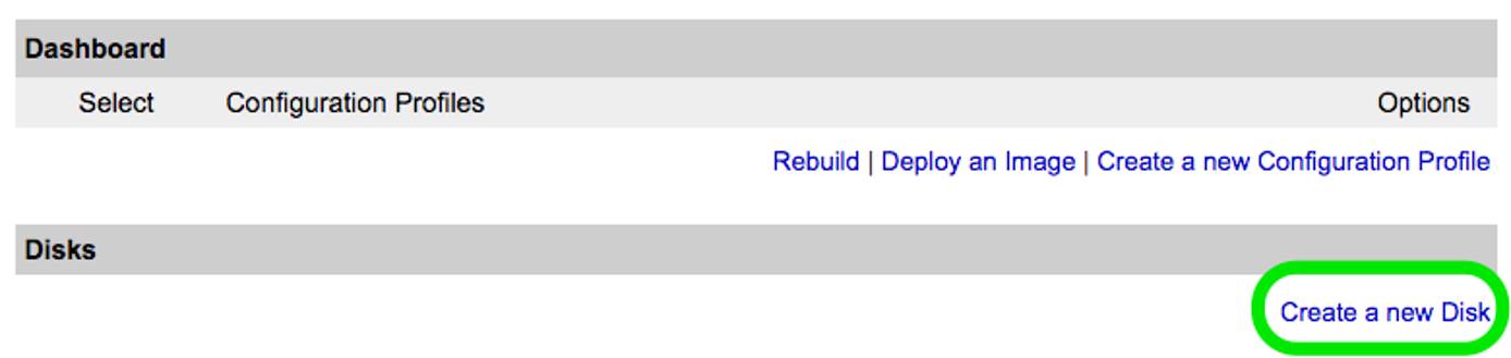 Create a new disk Create a new disk